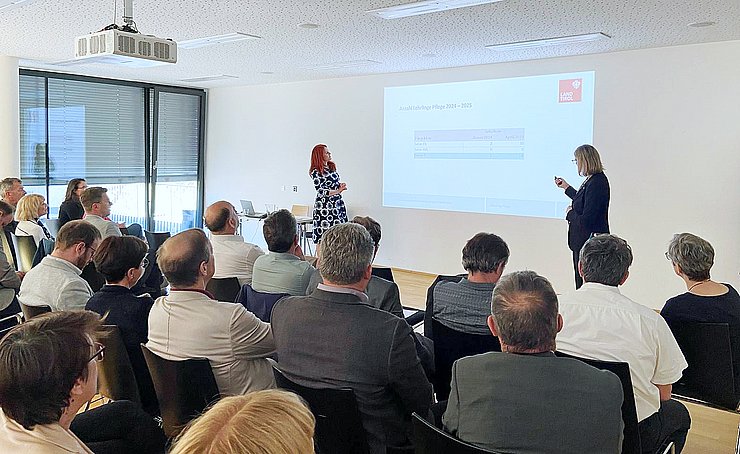 Personen vor Leinwand