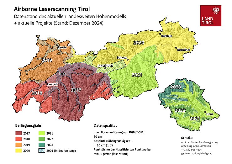 Airborne Laserscanning Status (für eine größere Ansicht bitte anklicken)