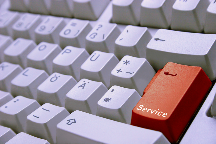 Tastatur mit roter Enter-Taste