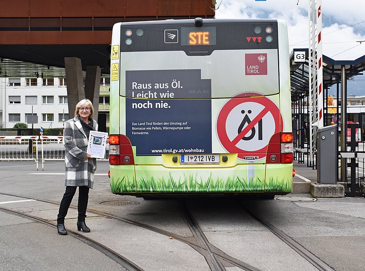 Wohnbaulandesrätin Beate Palfrader: "Raus aus Öl wird auch mit einer Kampagne beworben."