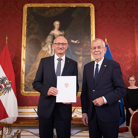 LH Mattle gemeinsam mit Bundespräsident Van der Bellen