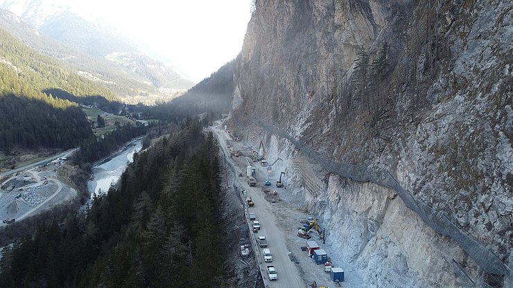 © Land Tirol Luftaufnahme Baustelle Kanzelgalerie