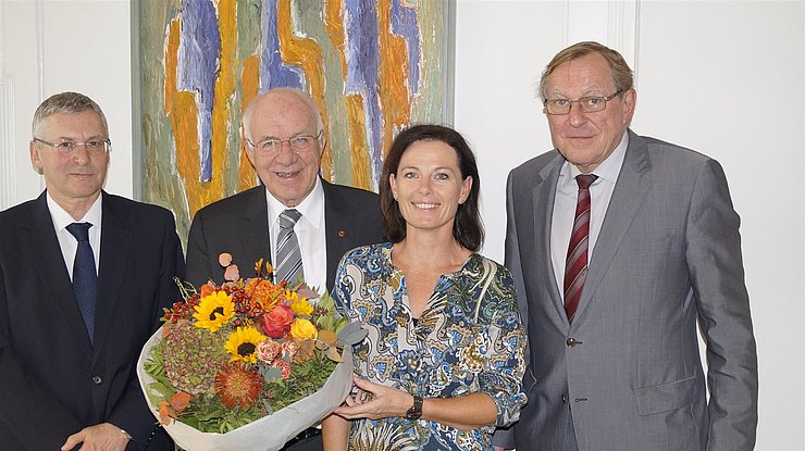 v.l. Landtagsdirektor Dr. Hofbauer, Landtagspräsident DDr. van Staa, Landtagsdirektor-Stv.in Mag.a Fischler, Landesamtsdirektor Dr. Liener