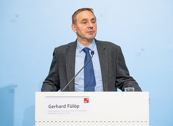 © Land Tirol/Hörmann Detailliert beschrieb Gerhard Fülöp vom Planungspartner Gesundheit Österreich GmbH die Versorgungslage in Tirols Bezirken.