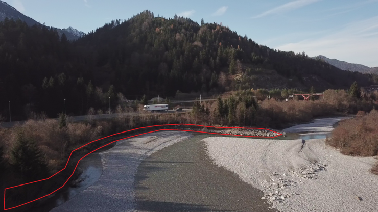 © Land Tirol/Reiter Schematischer Überblick über den Bereich der Böschungssicherung