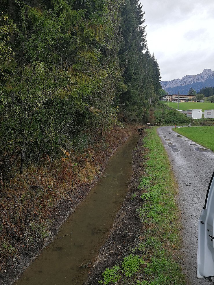 Hänslerbach in Lechaschau nach Abschluss der Arbeiten