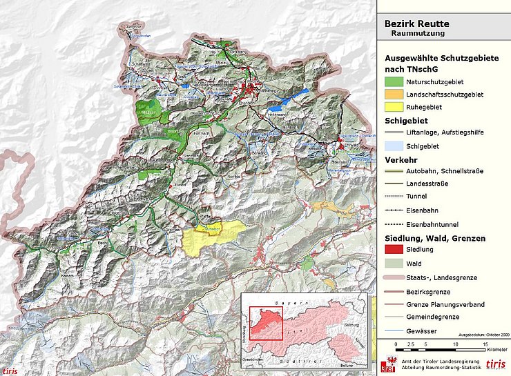 © Land Tirol - tiris Karte Bezirk Reutte - Raumnutzung