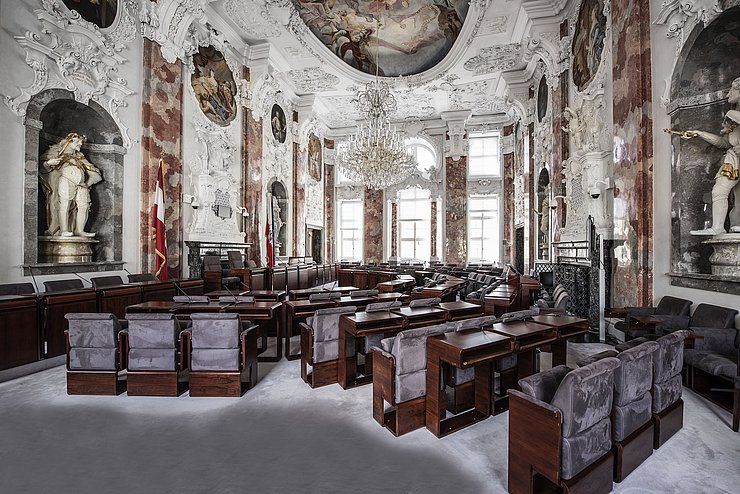 Der Zugang zum Landtagssaal wird zu den Sitzungen gut ausgeschildert werden.