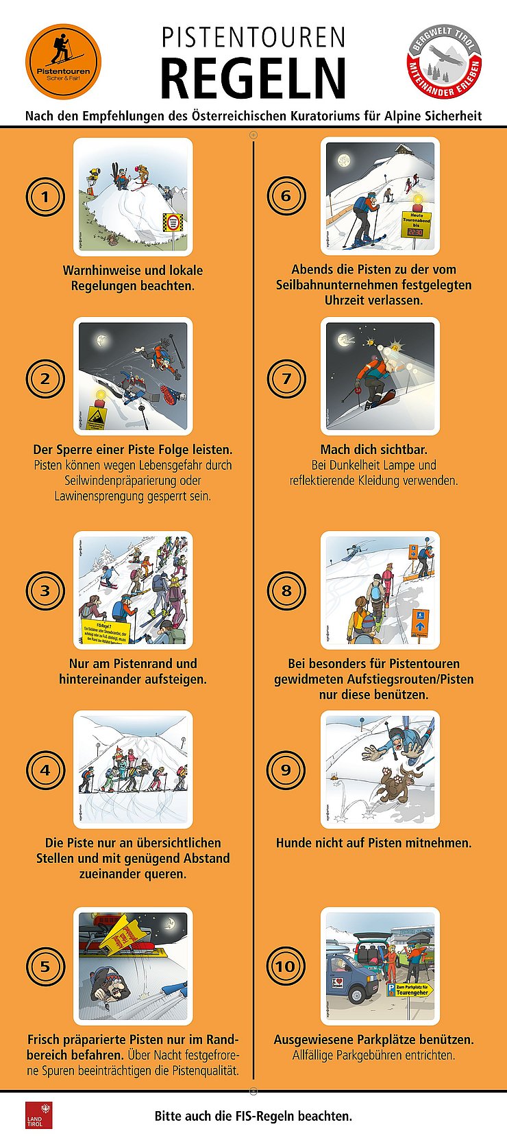 © Land Tirol Grafik Pistentourenregeln