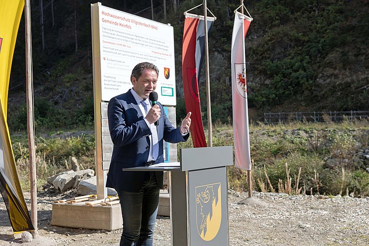 © Land Tirol/EXPA/Groder THEMENBILD, Spatenstich Hochwasserschutz Villgratenbach in Heinfels