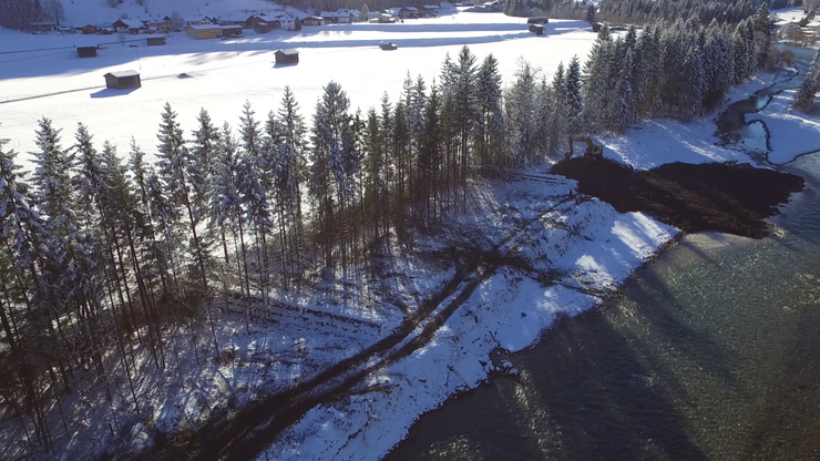 Aufweitung des Flussbettes