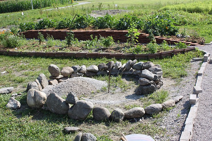 gepflanzte Kräuterspirale