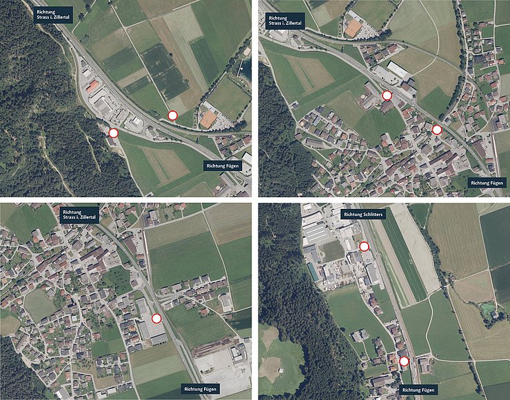 Karte mit eingezeichneten Sperren 