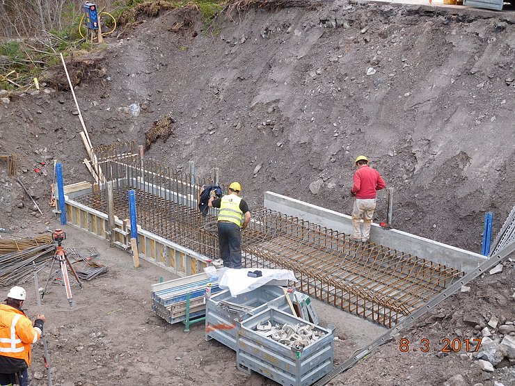 © Land Tirol/Bernhard Somweber Bewehrung Fundament Widerlager Süd