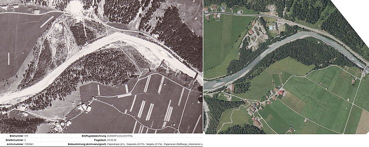 Luftaufnahme aus dem Jahr 1958 und von heute … 