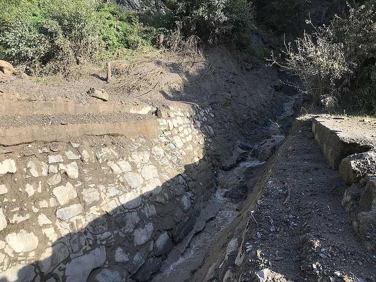 © Land Tirol/BBA Lienz Die Brücke wurde zur Gänze zerstört.