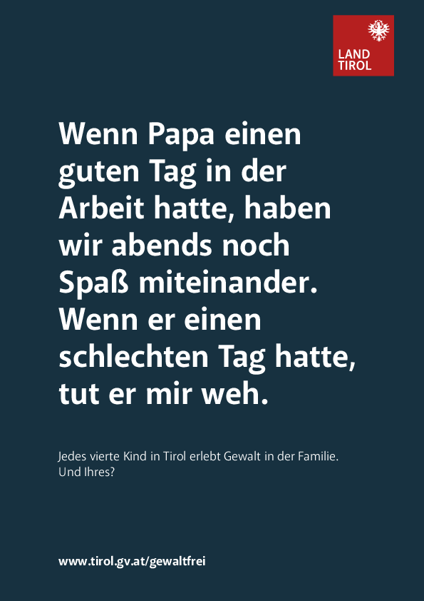 © Land Tirol Plakat Gewaltprävention