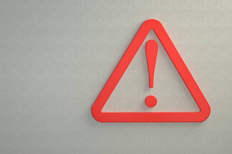© Shutterstock 3d,Red,Attention,Warning,Alert,Sign,With,Exclamation,Mark,Symbol