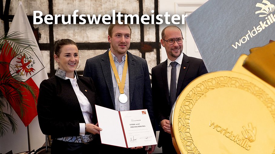 © Land Tirol / Raggl Empfang von Berufsweltmeister Florian Bliem