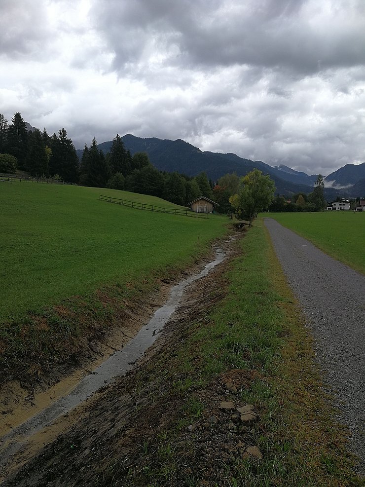 Hänslerbach in Lechaschau nach Abschluss der Arbeiten