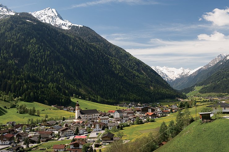 Überblick über das Dorf Neustift.