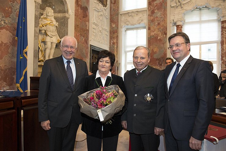 © Land Tirol/Berger – Abdruck honorarfrei LTP Herwig van Staa, KR Arthur Thöni (mit seiner Frau Christl)