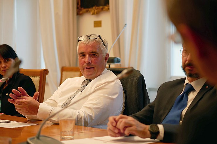 © Landtagsdirektion Tirol/Oswald Südtirols Abgeordnete würden eine mögliche Schwächung des Dreier-Landtages sehr kritisch sehen, so LTP Josef Noggler.