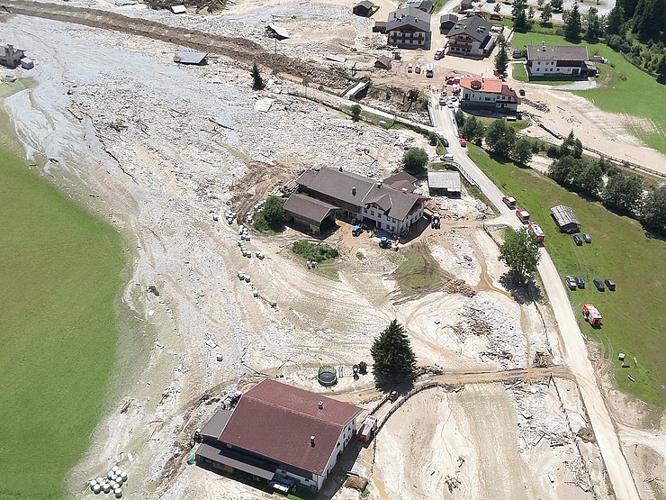 © Land Tirol Drohnenaufnahmen der Gemeinde Gschnitz nach den Murenabgängen.