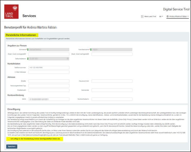 Persönliche Informationen