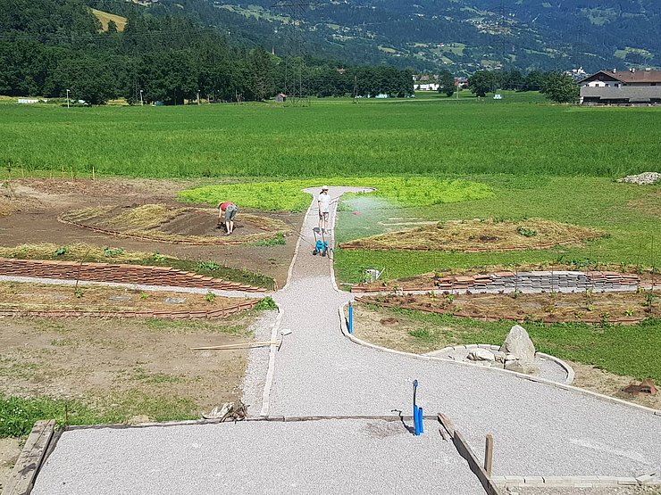 Garten mit verschiedenen Beeten