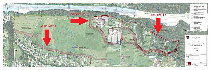 Übersicht über die Lage der einzelnen Bauabschnitte.
