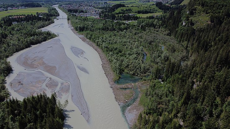 Einmündungsbereich der Lainmure (Mühlbach) in den Lech