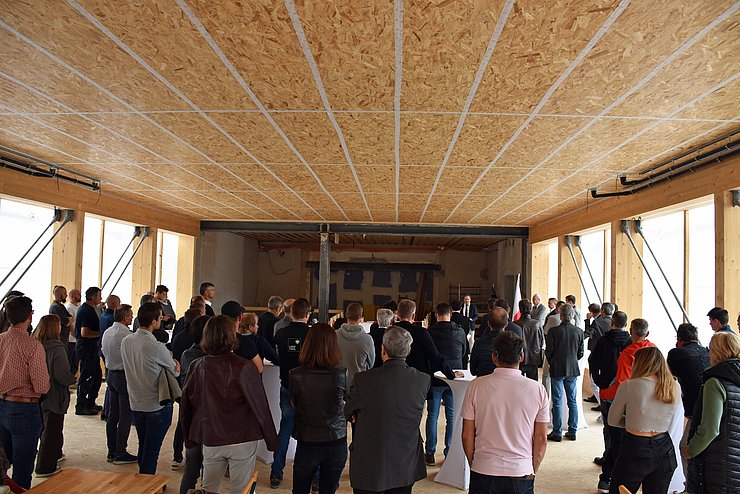 Die Firstfeier im zukünftigen Lesesaal