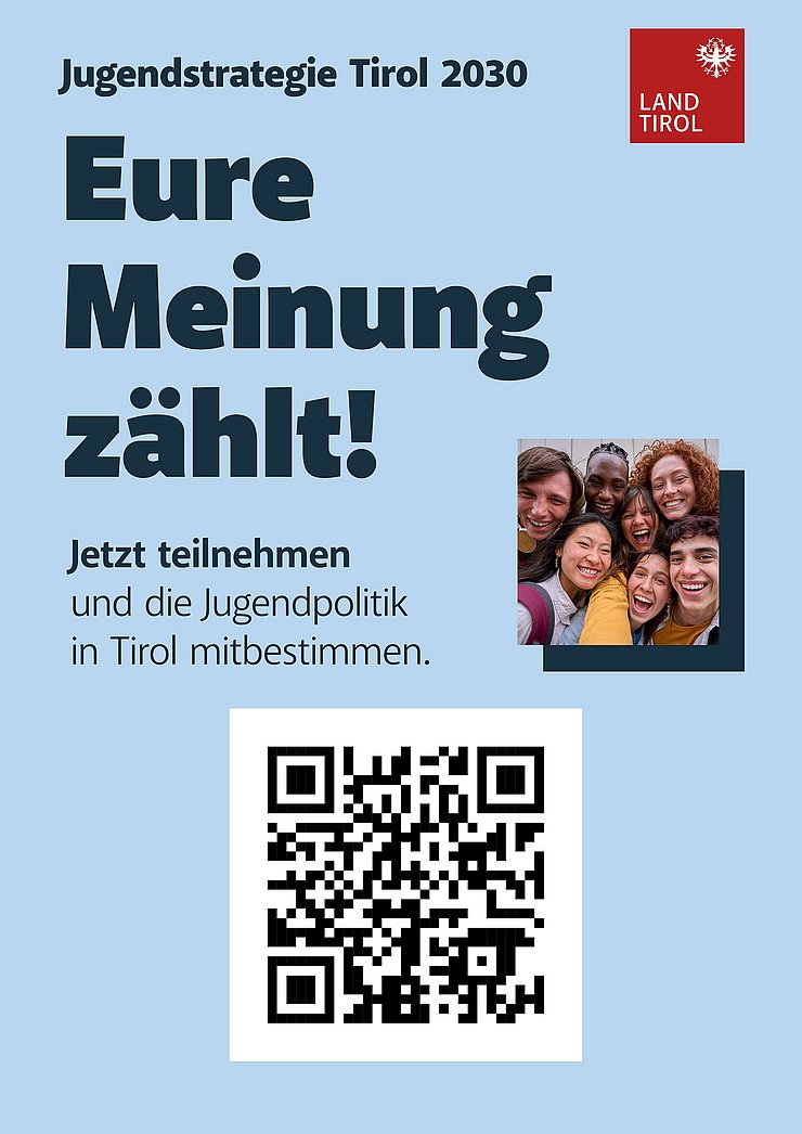 Sujet mit "Eure Meinung zählt!" und QR-Code