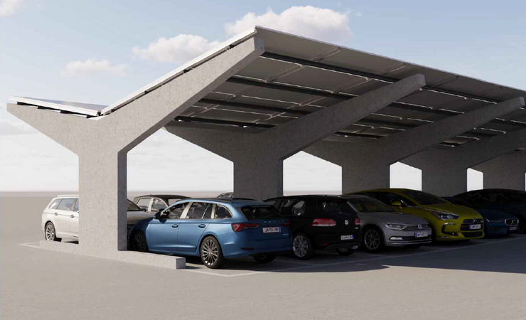© Spar Österreichische Warenhandels-Aktiengesellschaft Visualisierung: Autos stehen unter Überdachung