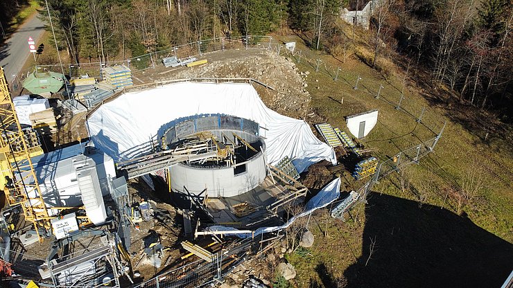 © Bodner Baugesellschaft Zur nachhaltigen Sicherung der Trinkwasserversorgung wird mit Unterstützung des Landes in Thurn ein Hochbehälter errichtet.