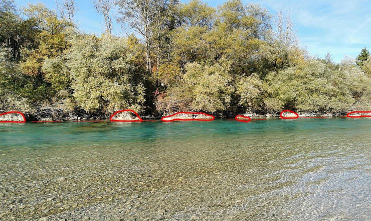 © Land Tirol/Reiter Rot markiert ist die noch intakte Verbauung, die dazwischen liegenden Abschnitte werden nun saniert.