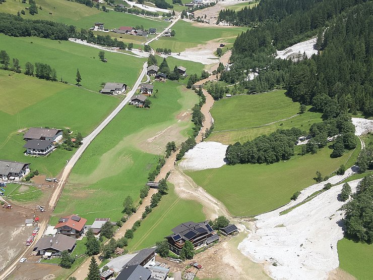 © Land Tirol Drohnenaufnahmen der Gemeinde Gschnitz nach den Murenabgängen.