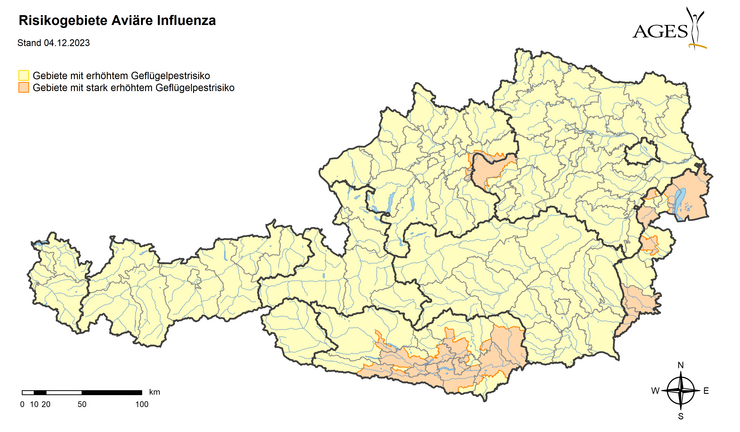 Karte Riskiogebiete: Stand 4.12.2023