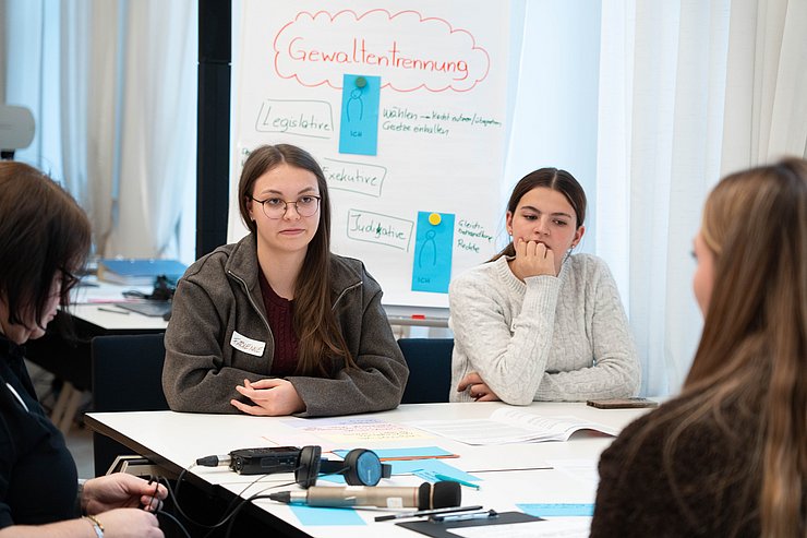 Mit DidaktikerInnen erarbeiteten sie sich Inhalte rund um Politik und Mitbestimmung.