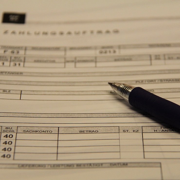 Foto: Zahlungsauftrag - Rechenstelle