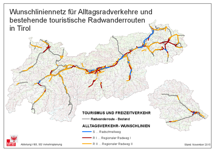 © Gruppe Bau und Technik Wunschlinien und Routenübersicht