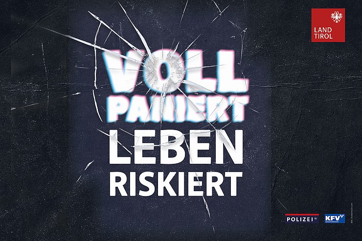 Schriftzug: Voll paniert. Leben riskiert.