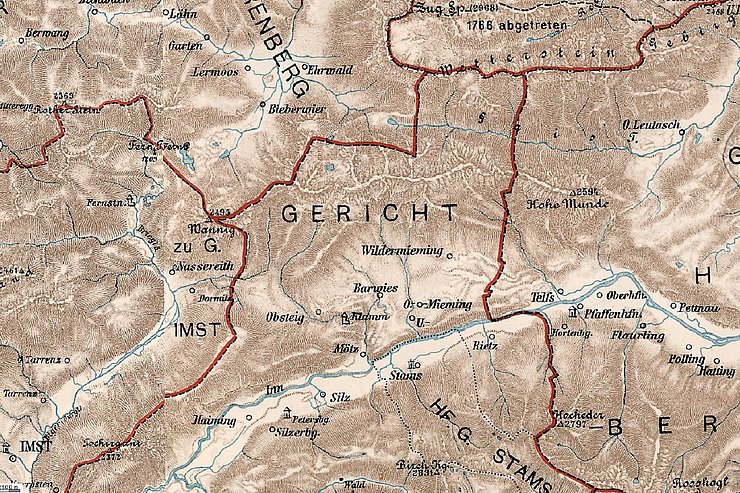 © Land Tirol / Tiroler Landesarchiv Landgerichtskarte