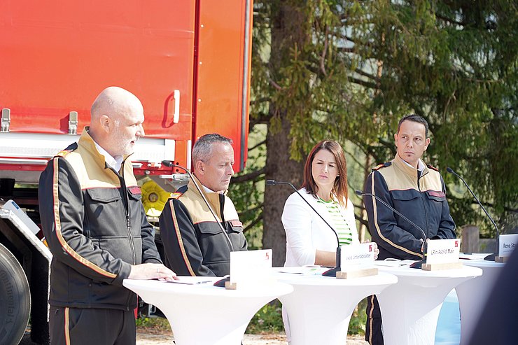 © Land Tirol/Hörmann die RednerInnen bei der PK