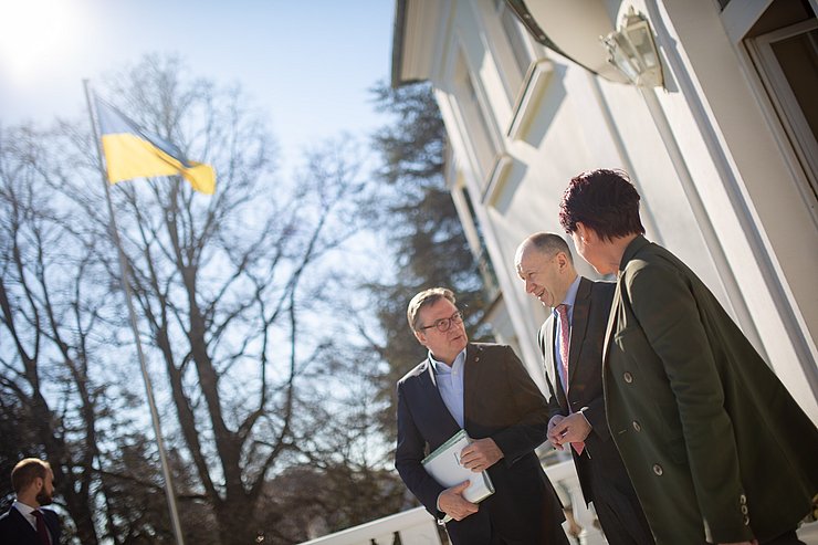 LH Platter, Botschafter Khymynets und LTPin Ledl-Rossman.