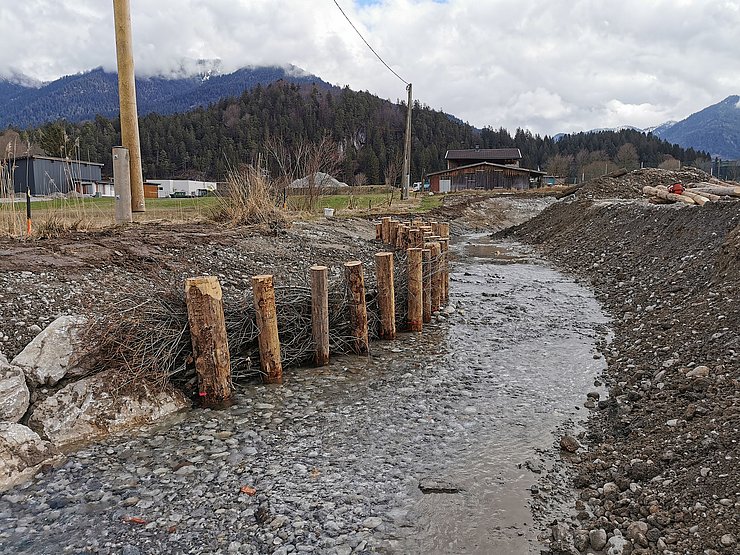 Neugestaltung der Breitenwanger Ritsche - Foto vom April 2023.