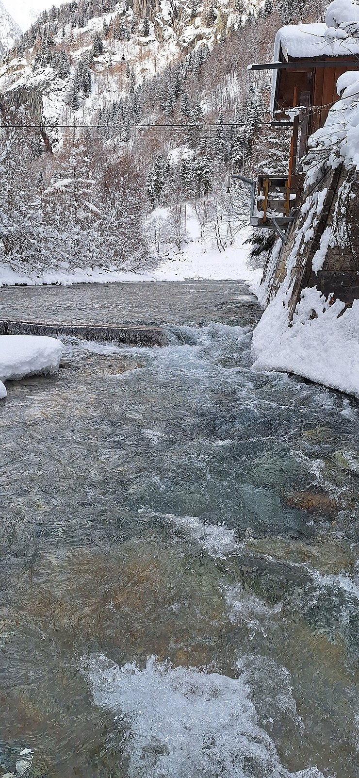 Am Pegel Hinterbichl Isel (Gemeindegebiet Prägraten am Großvenediger, Bezirk Lienz) wurde die bestehende Schwelle saniert, damit Fische den Fluss wieder ungehindert passieren können.