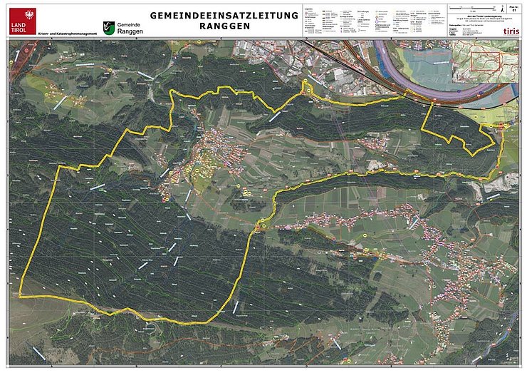 Übersichtskarte mit einem Luftbild für Gemeinden