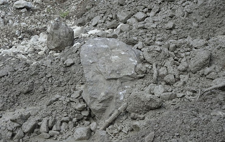 © Land Tirol Weitere Murenabgänge in der Nacht und am Vormittag verhinderten die Fortsetzung der Aufräum- und Sicherungsarbeiten.